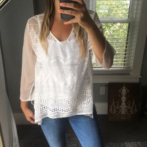 Chico's Lace embroidered top